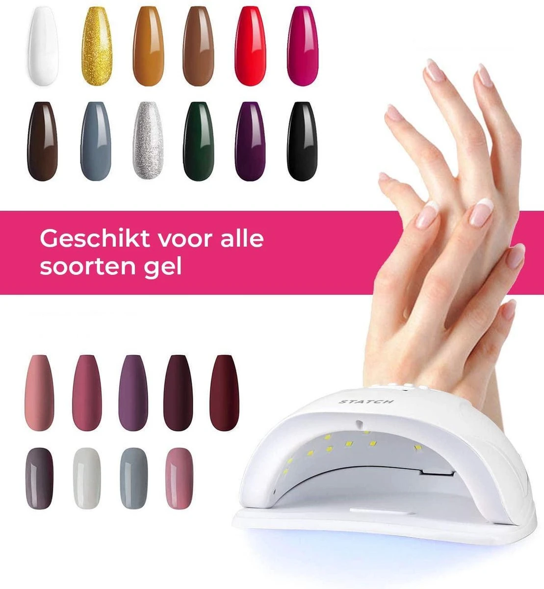 Statch LED Nageldroger Voor Gelnagels - Inclusief Bewegingssensor En Timer – 36LED Lampen- LCD Display 4 Statch LED Nageldroger Voor Gelnagels - Inclusief Bewegingssensor En Timer – 36LED Lampen- LCD Display - Afbeelding 4
