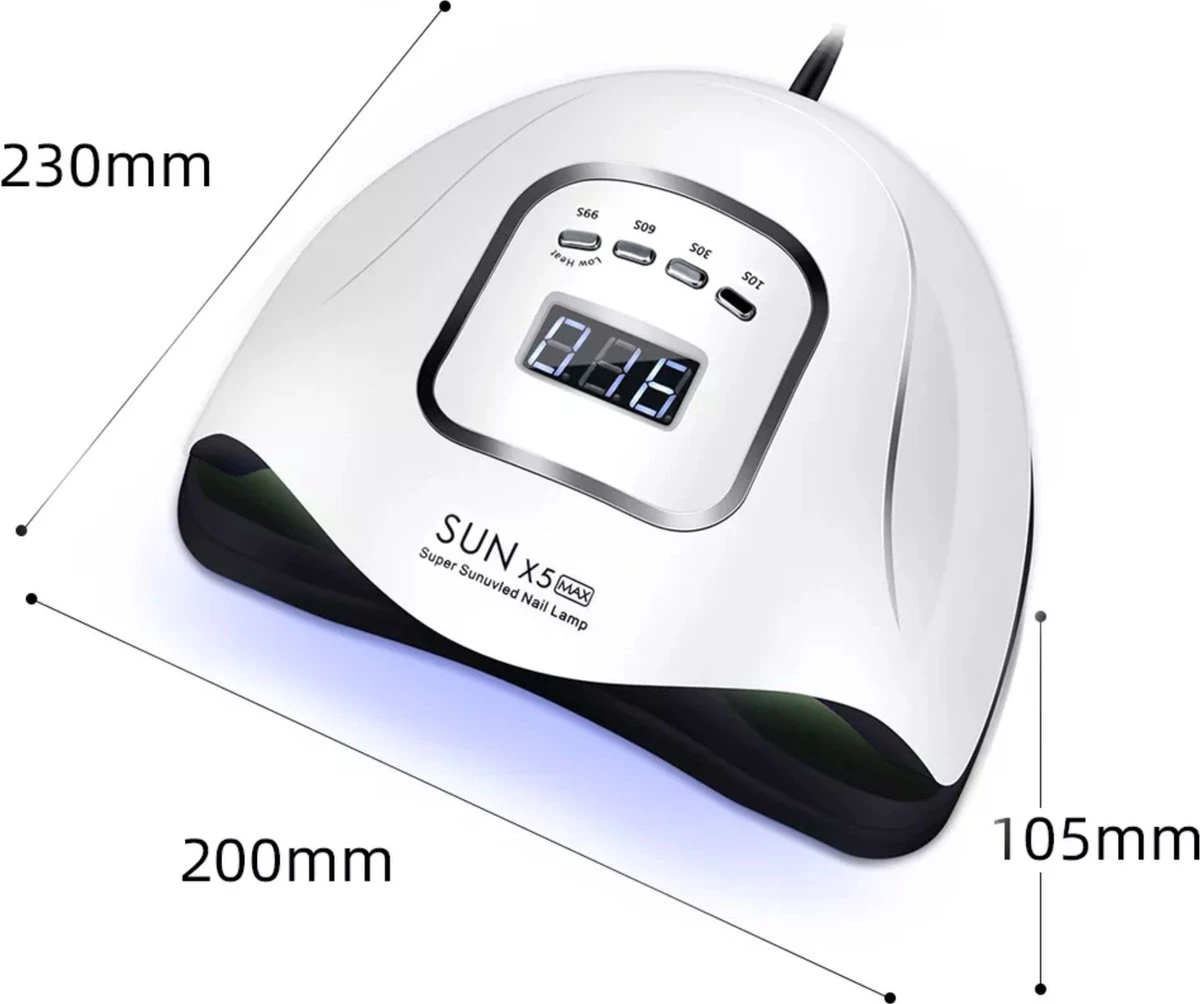 Merkloos Daniqqi - 80 Watt UV LED Lamp Nagels - 45 Leds Nagellamp - Wit 9 Merkloos Daniqqi - 80 Watt UV LED Lamp Nagels - 45 Leds Nagellamp - Wit - Afbeelding 9