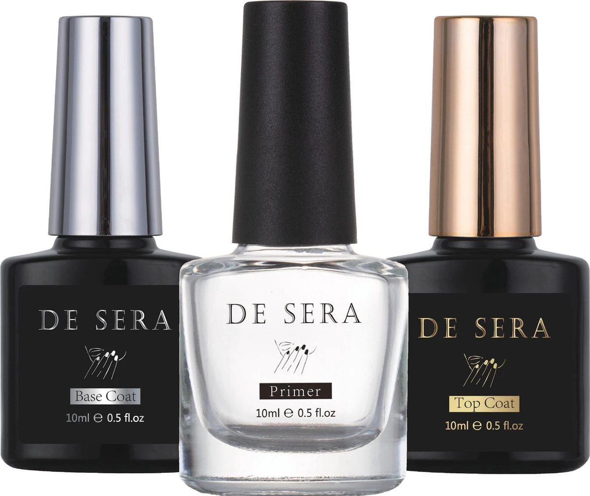 De Sera Primer, Base & Top Coat Voor Gellak Nagels - Gel Nagellak - 10ML 1 De Sera Primer, Base & Top Coat Voor Gellak Nagels - Gel Nagellak - 10ML
