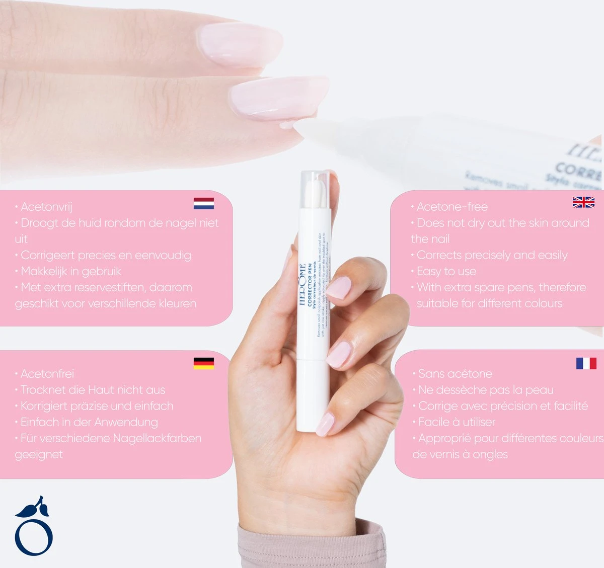 Herome Corrector Pen - Milde Acetonvrije Nagellakremover In Een Handige Stift - 3ml. 2 Herome Corrector Pen - Milde Acetonvrije Nagellakremover In Een Handige Stift - 3ml. - Afbeelding 2