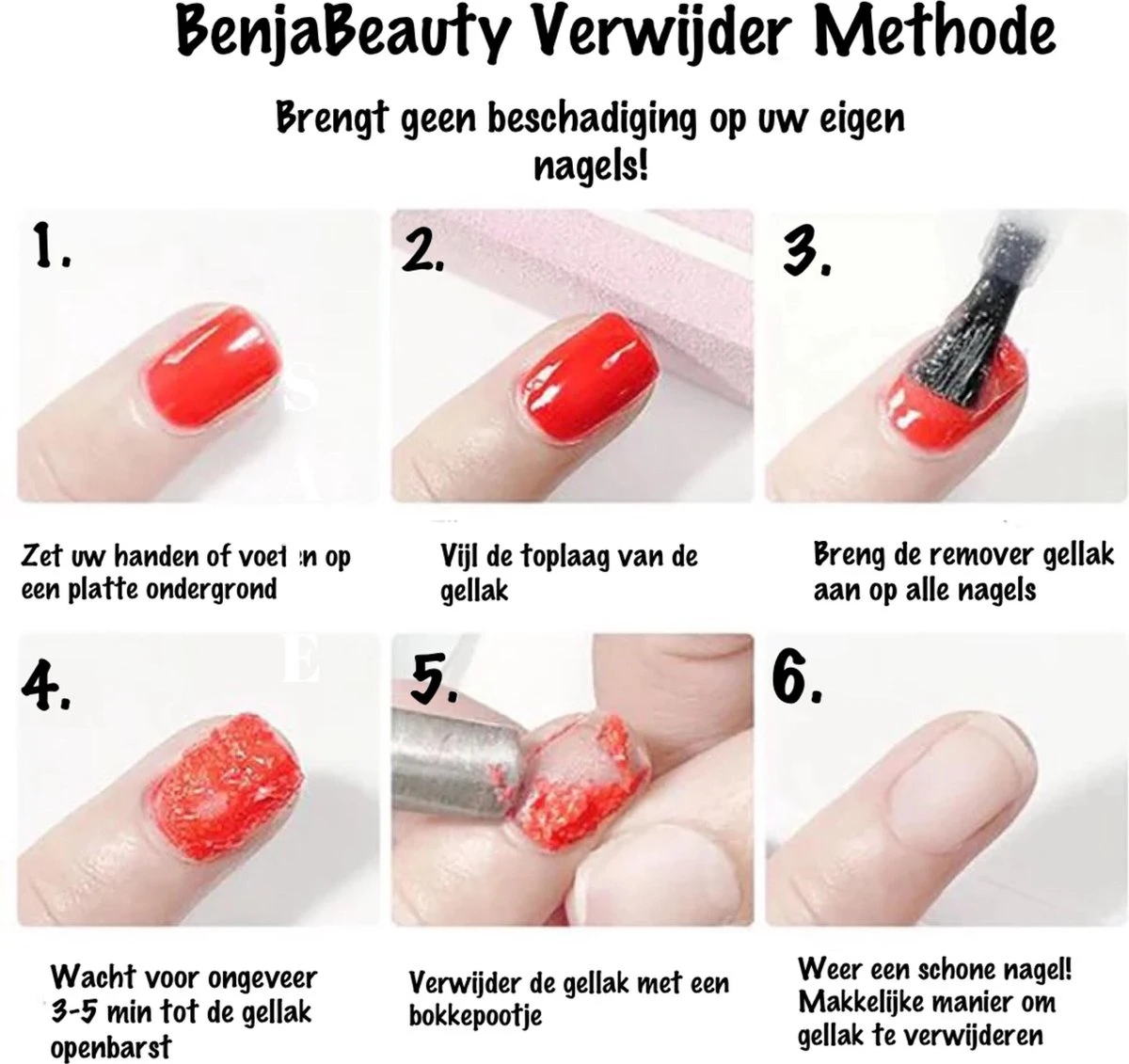 BenjaBeauty Gellak Remover - Nagellak Remover - Nagellak - Pedicure - Manicure - Gel Polish 5 BenjaBeauty Gellak Remover - Nagellak Remover - Nagellak - Pedicure - Manicure - Gel Polish - Afbeelding 5