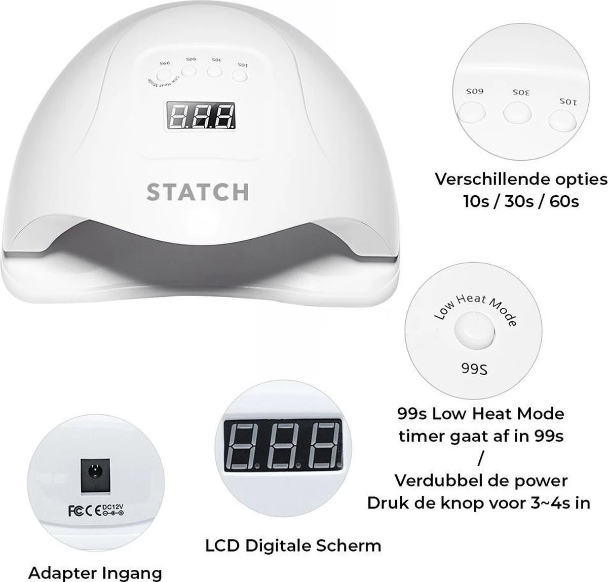 Statch LED Nageldroger Voor Gelnagels - Inclusief Bewegingssensor En Timer – 36LED Lampen- LCD Display 5 Statch LED Nageldroger Voor Gelnagels - Inclusief Bewegingssensor En Timer – 36LED Lampen- LCD Display - Afbeelding 5