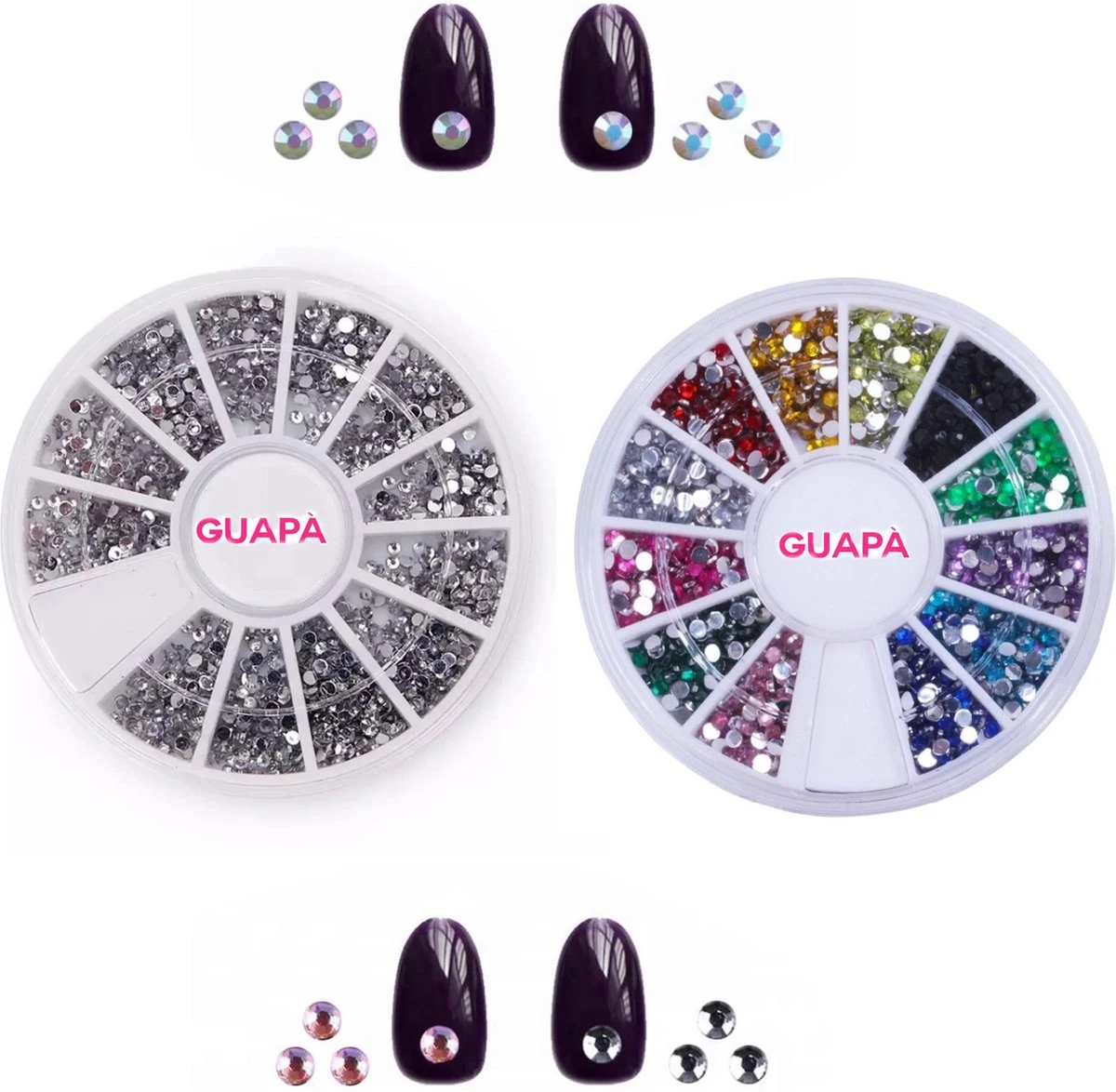 GUAPÀ® Nail Art Nagel Decoratie Steentjes & Diamantjes Inclusief Nail Art Nagellijm 3 Ml 5 GUAPÀ® Nail Art Nagel Decoratie Steentjes & Diamantjes Inclusief Nail Art Nagellijm 3 Ml - Afbeelding 5