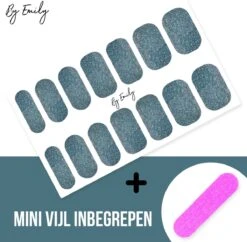 By Emily - Nagel Wrap - Sparkly Turquoise | 14 Stickers | Nail Wrap | Nail Art | Trendy | Design | Nagellakvrij | Eenvoudig | Nagel Wrap | Nagel Stickers | Folie | Zelfklevend | Sjablonen -Essie 1200x1177 23