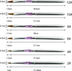 Kwalitatieve Acryl Penseel - Nageldecoratie Pen - #6 Pink Diamond