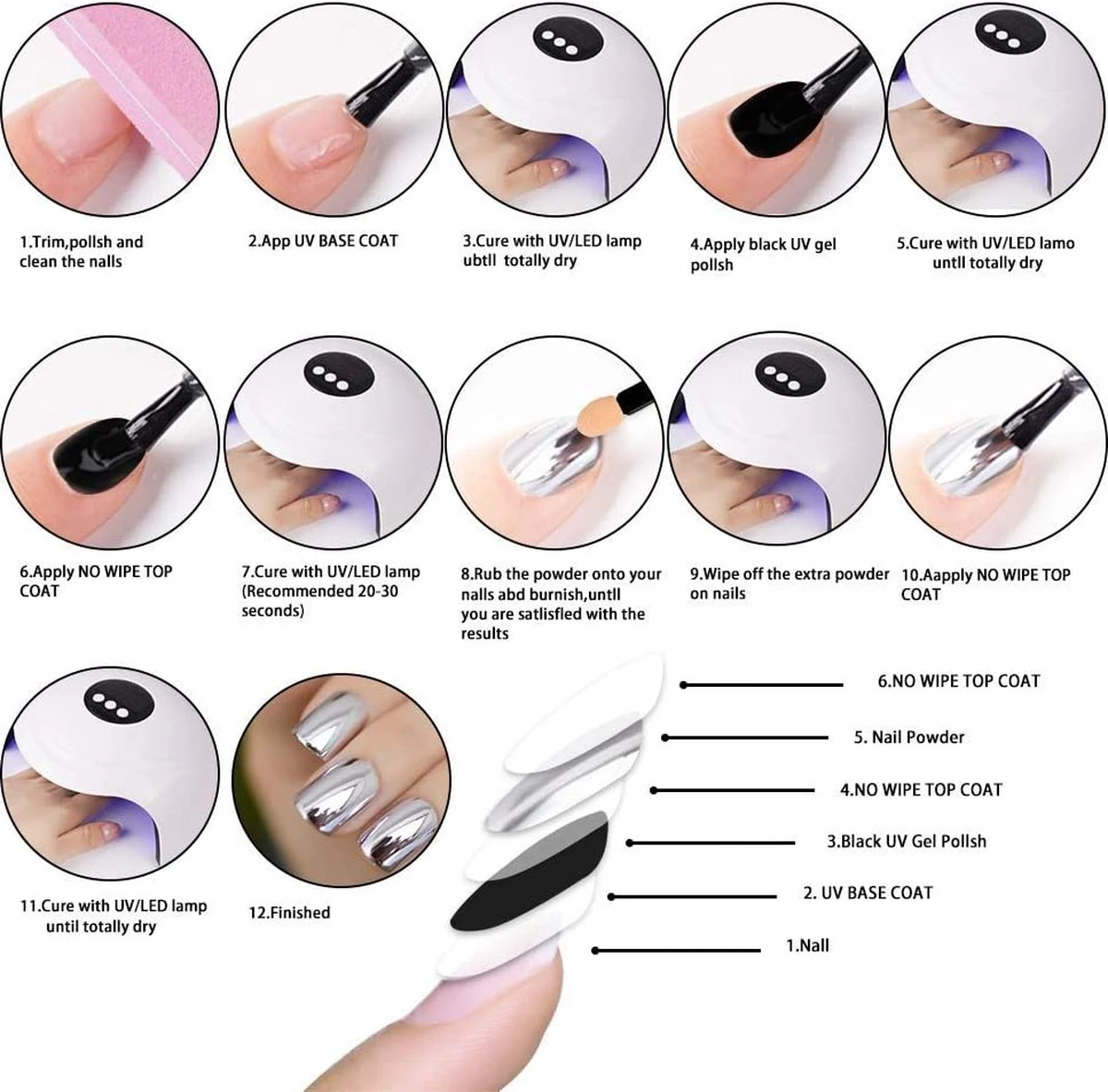 GUAPÀ® Holografische Glitter Poeder Set | 6 Nail Art Glitters | Nail Art & Nagel Decoratie | 6 Stuks Diverse Kleur Nagelpoeder 6 GUAPÀ® Holografische Glitter Poeder Set | 6 Nail Art Glitters | Nail Art & Nagel Decoratie | 6 Stuks Diverse Kleur Nagelpoeder - Afbeelding 6