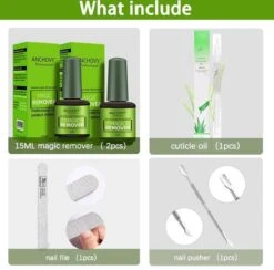 Magic Soak Off Nailpolish Remover - Magische Gellak Remover - 2 X 15 Ml!!! - Inclusief Nagelvijl, Bokkepootje En Olie - Nagellak Verwijderaar - Gellak Remover - -Essie 1200x1186