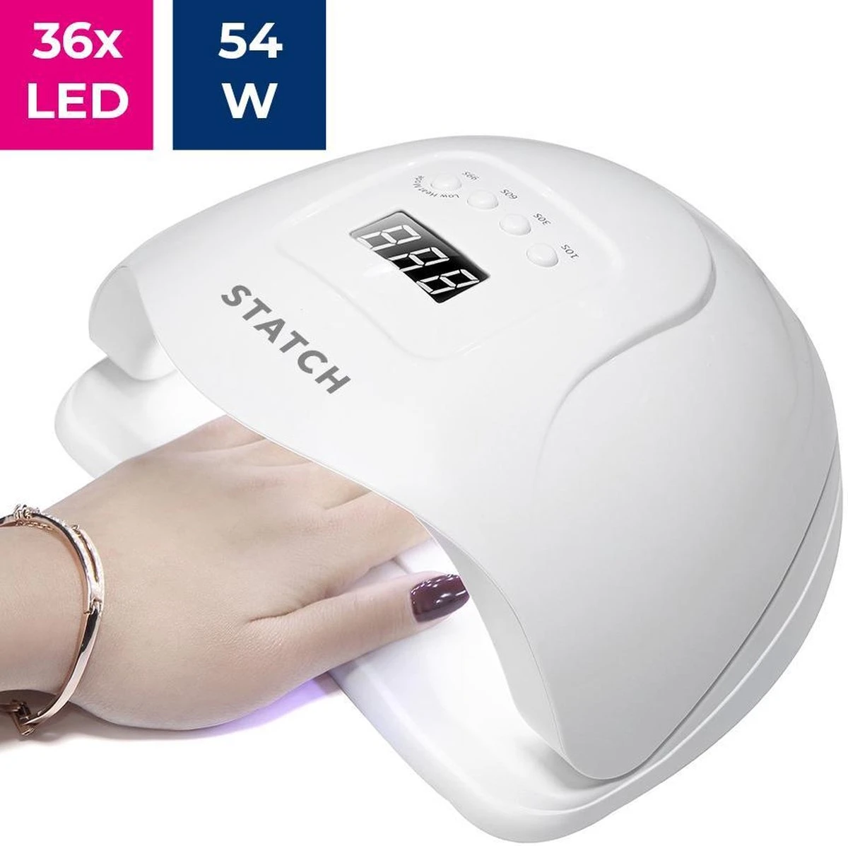 Statch LED Nageldroger Voor Gelnagels - Inclusief Bewegingssensor En Timer – 36LED Lampen- LCD Display 1 Statch LED Nageldroger Voor Gelnagels - Inclusief Bewegingssensor En Timer – 36LED Lampen- LCD Display