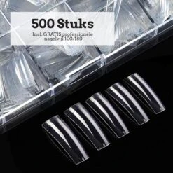 Nagel Tips Eldur - Kunstnagel Set 500 Stuks Transparant- Acryl En Gel - 500 Stuks - Gratis Verzending