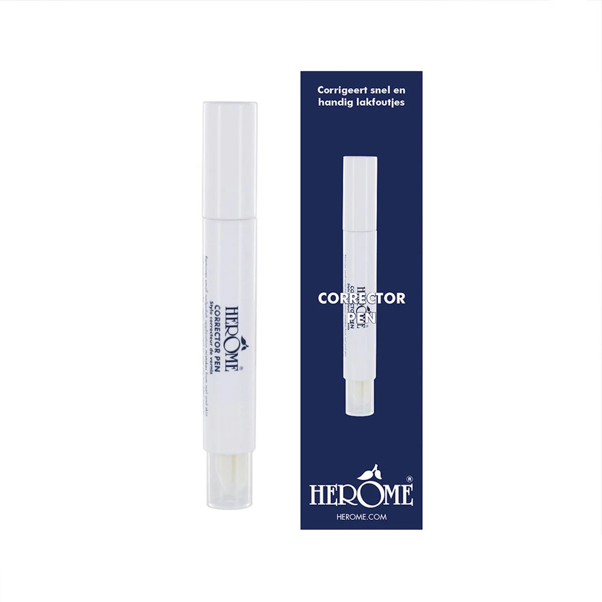 Herome Corrector Pen - Milde Acetonvrije Nagellakremover In Een Handige Stift - 3ml. 1 Herome Corrector Pen - Milde Acetonvrije Nagellakremover In Een Handige Stift - 3ml.