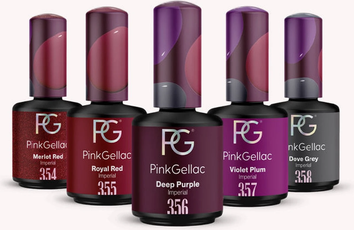 Pink Gellac - Color Box Imperial - Gellak - Set Van 5 Donkere Kleuren - Vegan 2 Pink Gellac - Color Box Imperial - Gellak - Set Van 5 Donkere Kleuren - Vegan - Afbeelding 2