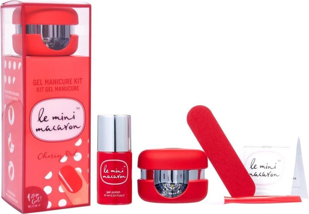 Le Mini Macaron Cherry Red Gel Manicure Kit - 3-in-1 Manicure Kit - Cherry Red 1 Le Mini Macaron Cherry Red Gel Manicure Kit - 3-in-1 Manicure Kit - Cherry Red