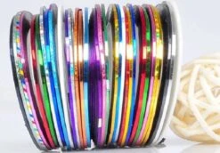 10 Rolletjes Striper 1mm Nail Art Striping Tape / Sparkolia Decoratie Sticker Nagel / Multicolor Gemengde Kleuren