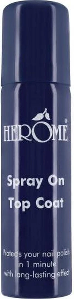 Herome Spray On Top Coat - Beschermde En Droge Nagels In 1 Minuut - Long Lasting Effect - 75ml. 1 Herome Spray On Top Coat - Beschermde En Droge Nagels In 1 Minuut - Long Lasting Effect - 75ml.
