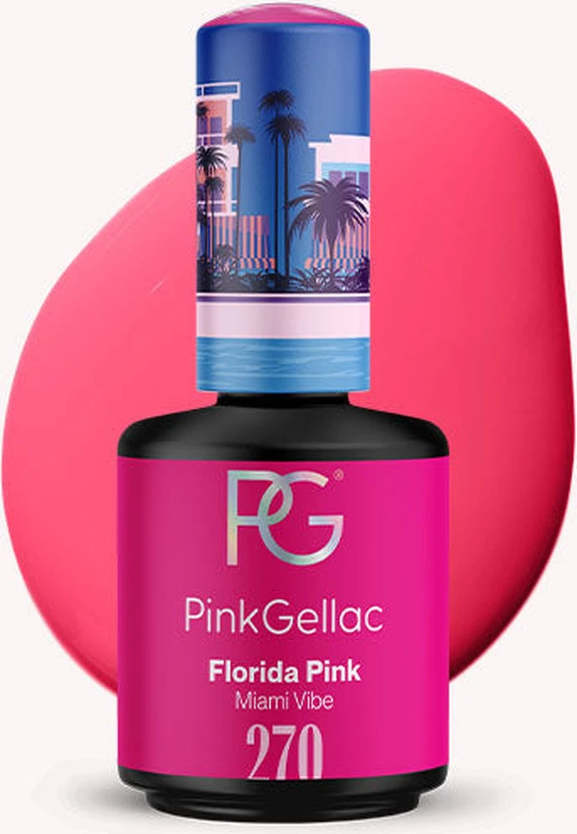 Pink Gellac - Florida Pink - Gellak - Vegan - Roze - Glanzend - 15ml 11 Pink Gellac - Florida Pink - Gellak - Vegan - Roze - Glanzend - 15ml - Afbeelding 11
